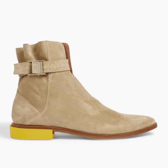 Off-White Other - OFF-WHITE Jodhpur suede boots Yellow Heel 45 11.5 NWT